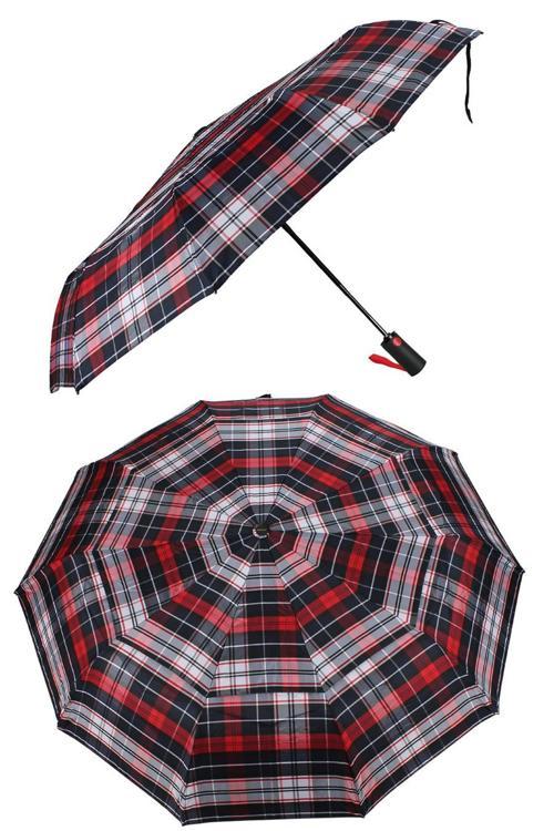 Ekstra Güçlendirilmiş Tam Otomatik Rüzgar Şemsiyesi 10 Fiber Tel Lacivert Kırmızı MPR2001E