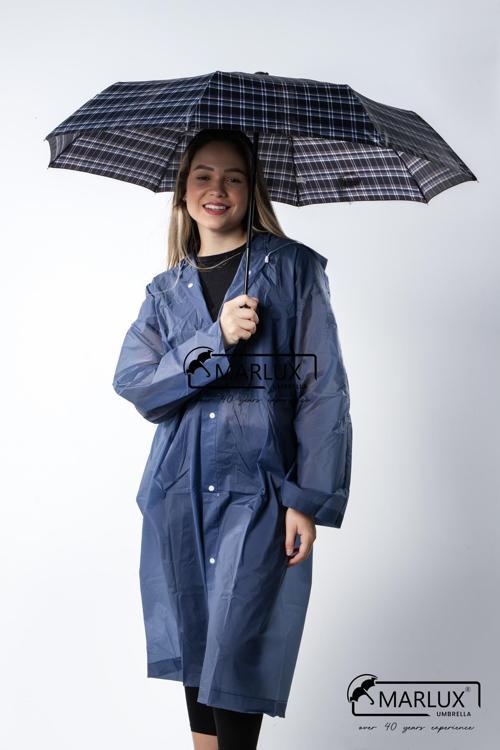 Siyah Ekoseli Tam Otomatik Kadın Şemsiye Şemsiye M21MAR703R006