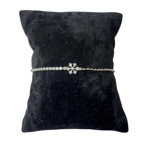 - Melik 9215 9589 Kar Taneli Taş Detaylı Paslanmaz Çelik  Ayarlanabilir Bileklik