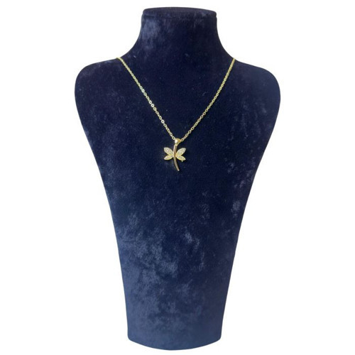 - Melik 9215 7257 Gold Renk Taş Detaylı Kelebek Model Kolye