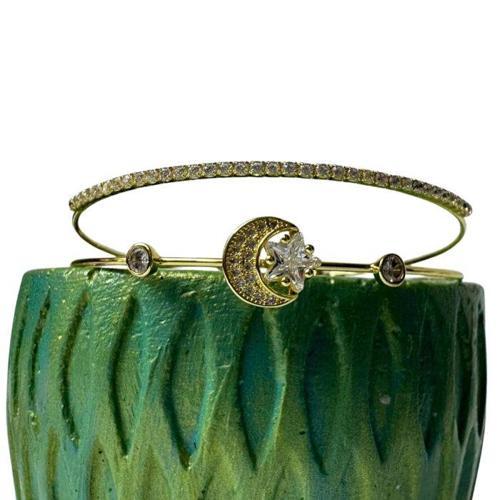 - Melik 9215 Zirkon Taşlı Ay Yıldız ve Su Yolu Model Bileklik