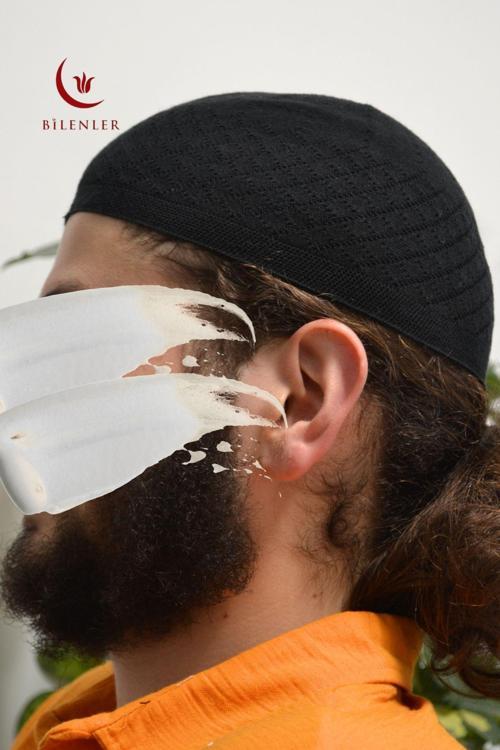 Erkek İnce Orlon Takke – Makine İşi El Örmesi, Standart Beden