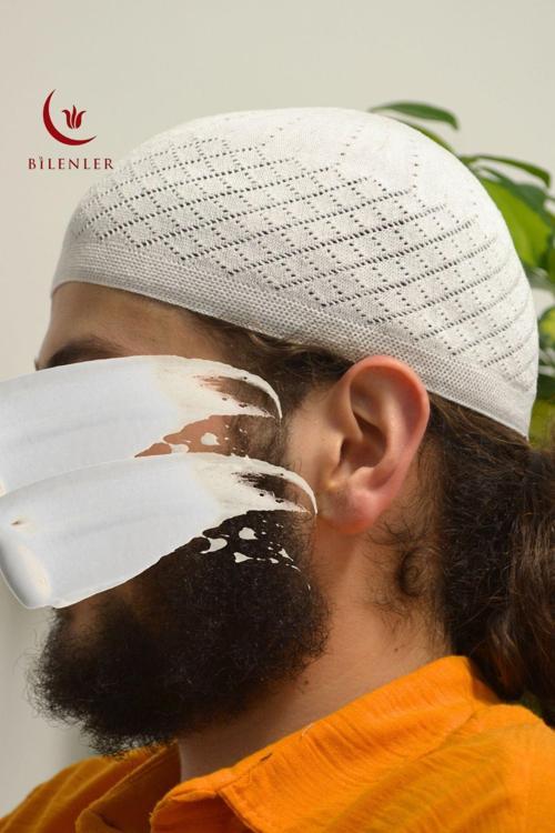 Erkek İnce Orlon Takke – Makine İşi El Örmesi, Standart Beden