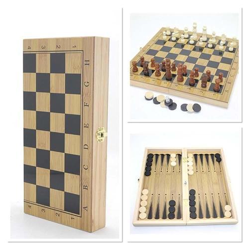 Ahşap Satranç ve Tavla Seti