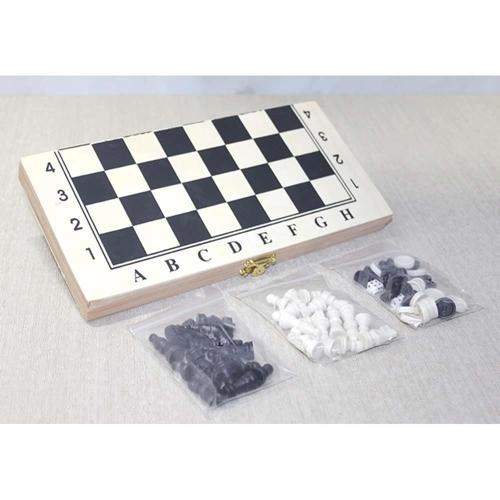 Ahşap Kutulu Satranç ve Tavla Seti