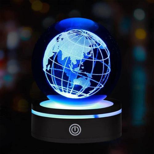 Dünya Tasarımlı Usb'li Dönen Cam Küre