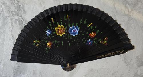 Bambu Çift Taraflı Siyah Yelpaze 12'li Paket