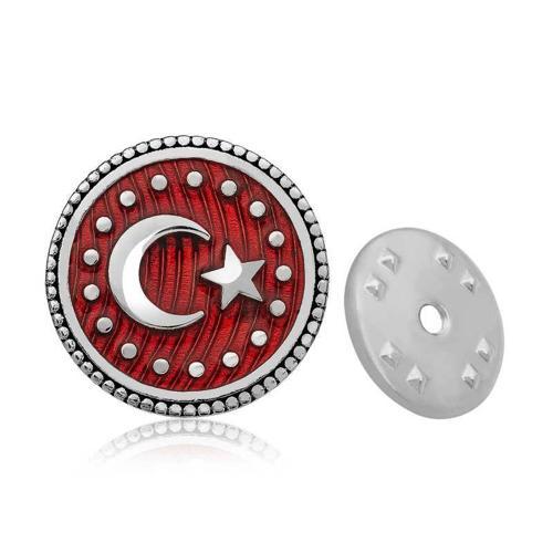 925 Ayar Gümüş Ay Yıldız Rozet