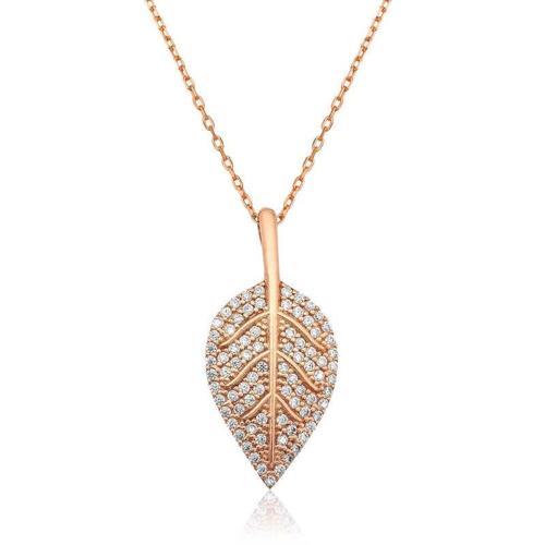 925 Ayar Gümüş Yaprak Kadın Gümüş Kolye