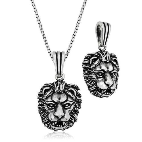 ​925 Ayar Gümüş Aslan Gümüş Kolye