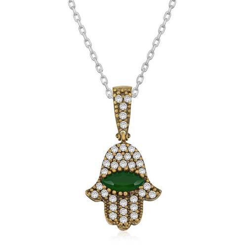 925 Ayar Gümüş Fatma Eli Otantik Bayan Gümüş Kolye