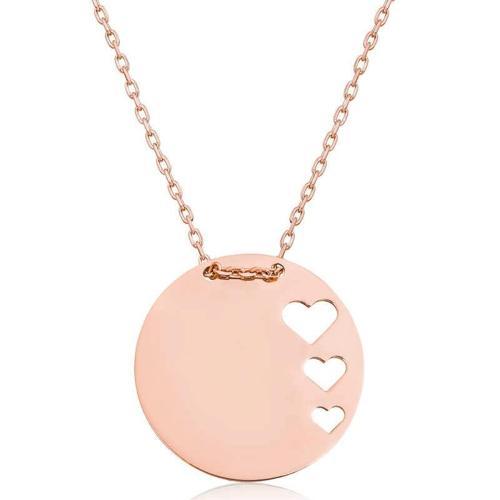 925 Ayar Gümüş Çember Kalp Kadın Gümüş Kolye