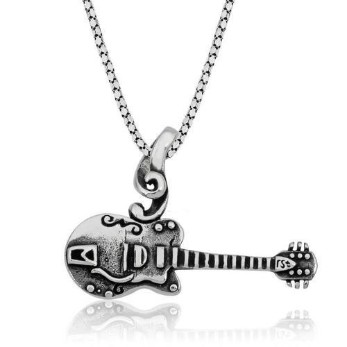 ​925 Ayar Gümüş Gitar Gümüş Kolye