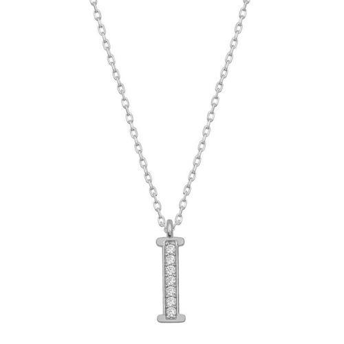 925 Ayar Gümüş Rodyum Kaplama I Harfi Kadın Gümüş Kolye