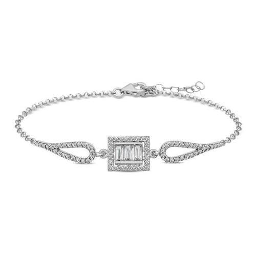 925 Ayar Gümüş Baget Taşlı Bileklik