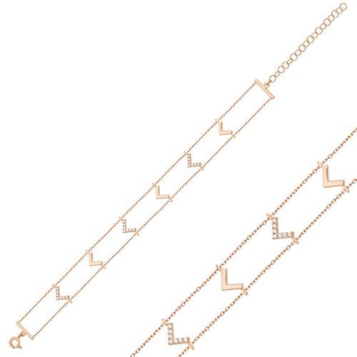 925 Ayar Gümüş Rose V Bileklik