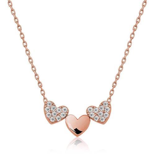 925 Ayar Gümüş Üç Kalp Kadın Gümüş Kolye