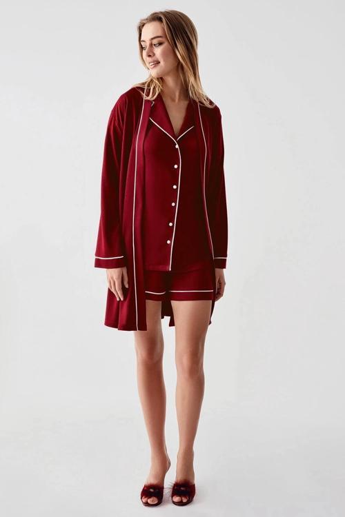 MDB Freshness 324 Kadın 4'Lü Sabahlıklı Şorlu Pijama Takımı