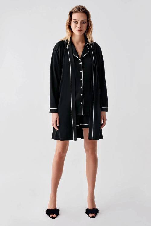 MDB Freshness 324 Kadın 4'Lü Sabahlıklı Şorlu Pijama Takımı