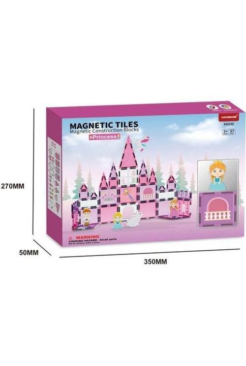 Manyetik Tiles Prenses Şatosu 37 Parça Manyetik Yapı Magnetic Bloklar