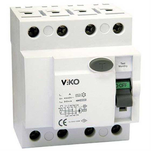 - VTR4-6330 4x63A 30mA Ac Tip Kaçak Akım Rölesi