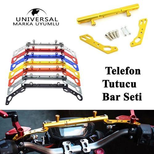 Nmax Xmax Telefon-Kamera Tutacak Ayna Bağlantı Bar Aparatı Açılı Titanyum Renk
