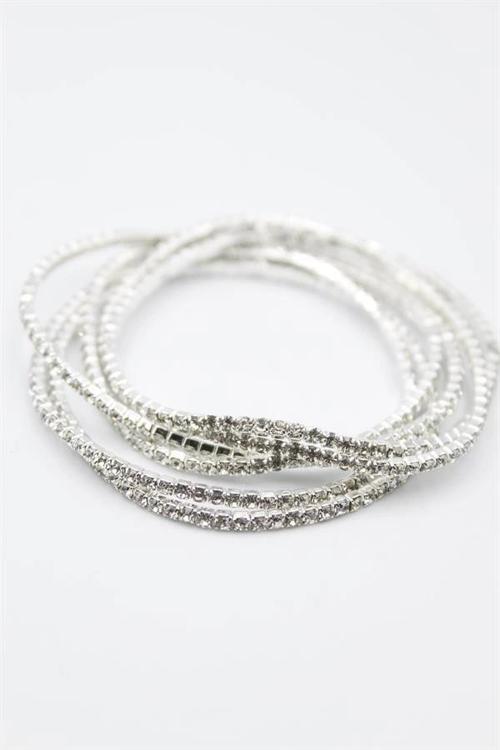 6'lı Lastikli Bileklik - Gümüş