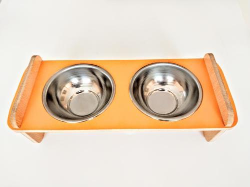 Ahşap Ayaklı İkili Kedi-Köpek Mama ve Su Kabı