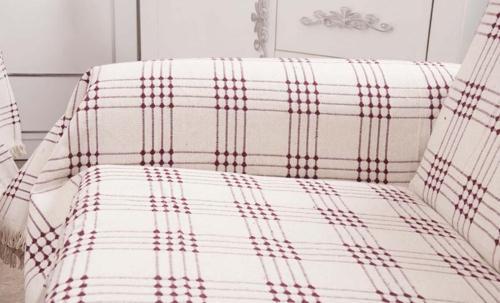 Buldan Pamuklu Maxi Koltuk-Çekyat Örtüsü (3+3) - Bordo - 2 ADET ÜÇLÜ ÖRTÜ