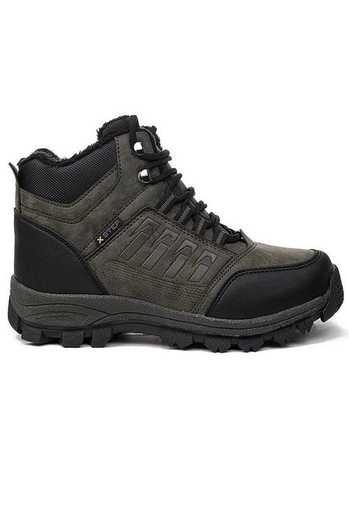 Xsp Haki Outdoor Kürklü Erkek Kışlık Bot Ayakkabı
