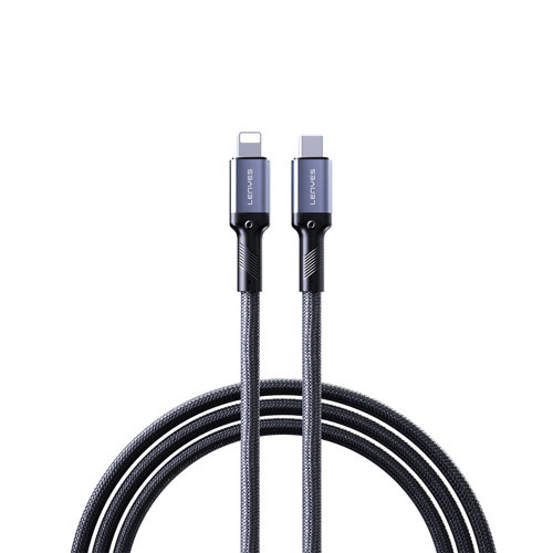 Lc509 Type-C To Lightning Pd 30W Örgü Tasarımlı Hızlı Şarj Özellikli Şarj Kablosu 1M Siyah
