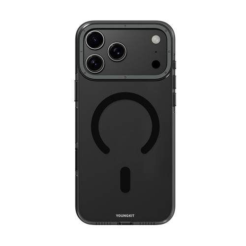 İphone 17 Pro Uyumlu Kılıf M-Safe Şarj Özellikli Şeffaf Crystal Shield Serisi Kapak Siyah