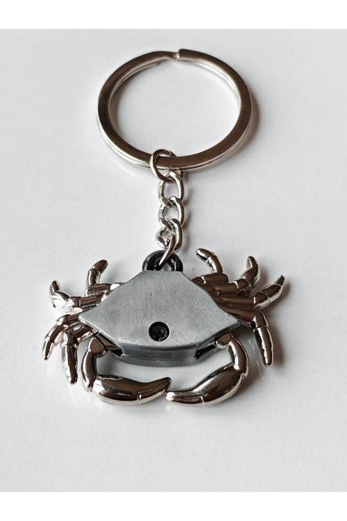 Hareketli Ayaklı Metalik Yengeç Anahtarlık