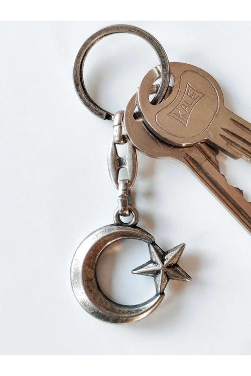 Ay Yıldızlı Hacimli Metal anahtarlık