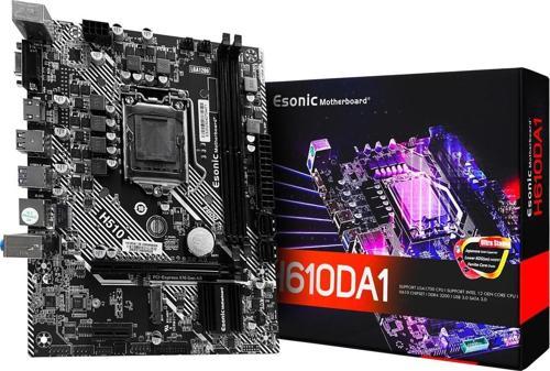 H610Da1 Intel Lga1700 12. Nesil Ddr4 2Xm.2 Slot Hdmı Matx Anakart
