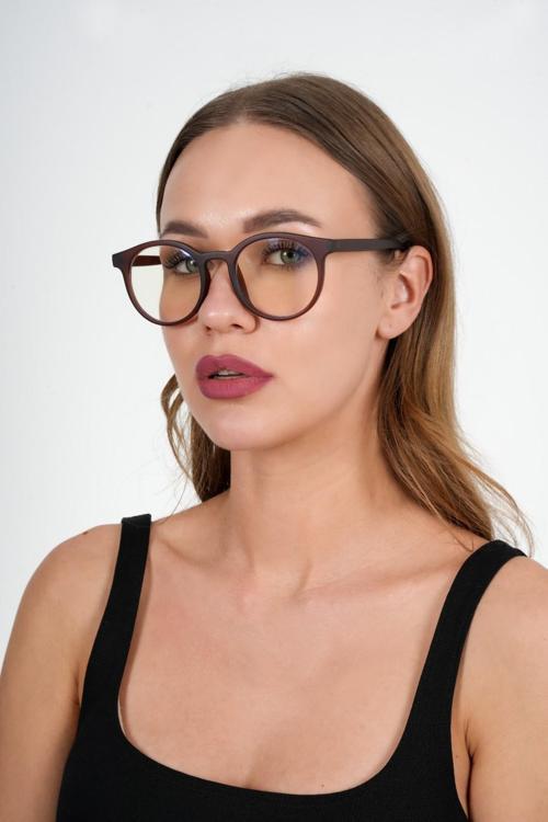 Yuvarlak Kahverengi Olivier Philippe Mavi Işık Koruyucu Gözlük