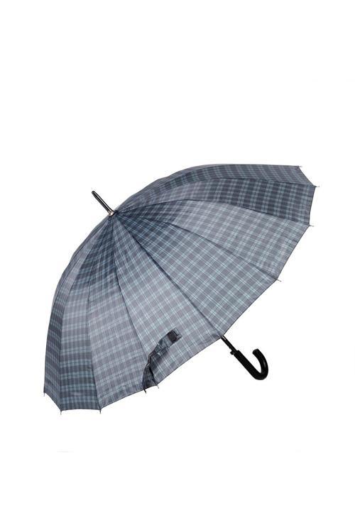Rst  Lacivert Kare Ekose Fiber 16 Telli Erkek Baston Şemsiye M21MARRST02R003