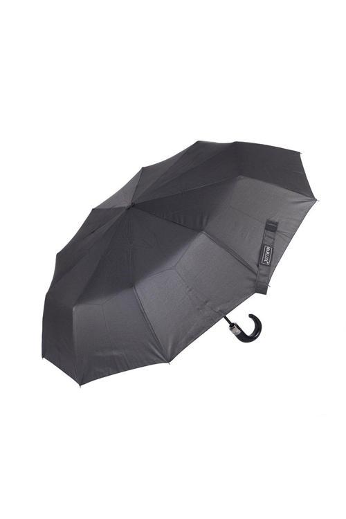 Siyah Desenli Hakiki Deri Baston Saplı Tam Otomatik Premium Erkek Şemsiye M21MAR1003MR002
