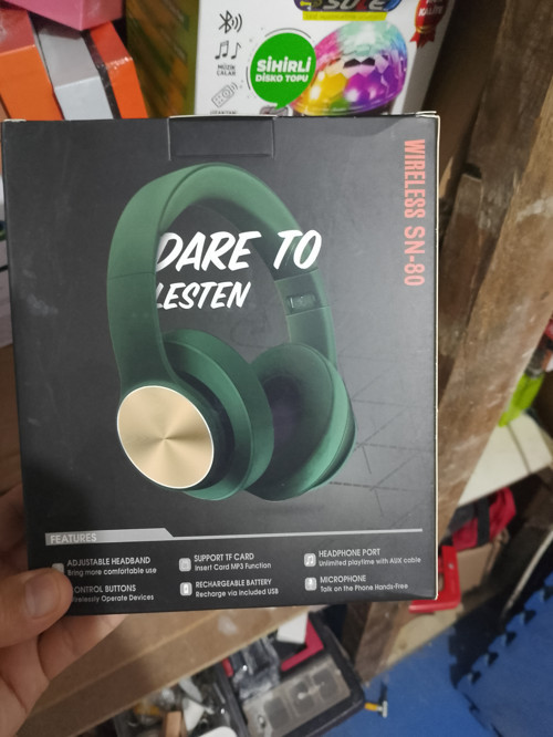 Sn-80 Kablosuz Kulaklık Bluetooth 5.1 yeşil