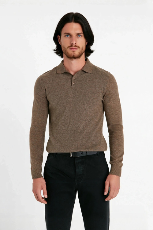Erkek Smart Polo Yaka Triko Kazak Fitted Kalıp Uzun Kollu Günlük Tarz İçin İdeal Seçim Kaliteli