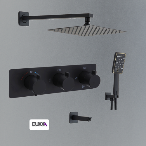Milano Termostatik Ankastre Duş Seti Mat Siyah D.056.MS
