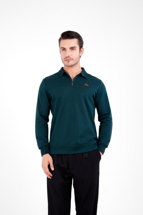 Gellum Uzun Kol Yarı Fermuarlı Kazak - Mint