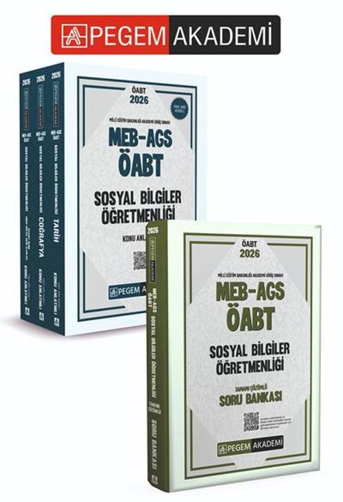 PEGEM AKADEMİ 2026 MEB AGS ÖABT Sosyal Bilgiler Öğretmenliği Konu Anlatımlı (3 Kitap) + 2026 MEB AGS