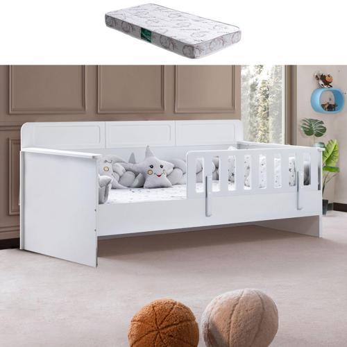 Karyola, Mira Montessori Karyola - Beyaz + 1 Adet Comfort Yatak