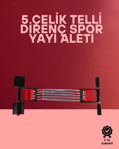 Ayarlanabilir Elastik Yaylı Ergonomik Tasarımlı Kas Güçlendirme Seti