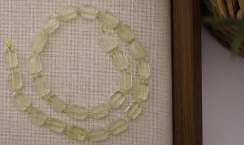 DİKDÖRTGEN KESİM LİMON KUVARS 8X12 MM DOĞAL TAŞ DİZİ- YÜKSEK KALİTELİ DOĞAL TAŞ