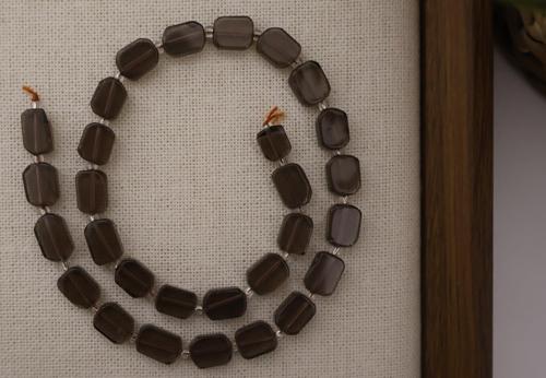 DİKDÖRTGEN KESİM DUMANLI KUVARS 8X12 MM DOĞAL TAŞ DİZİ- YÜKSEK KALİTELİ DOĞAL TAŞ