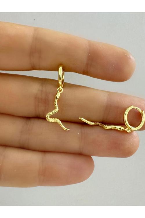 Yılan  Sallantılı  1 Adet Helix Kıkırdak Lobe Uyumlu Halka Piercing Küpe