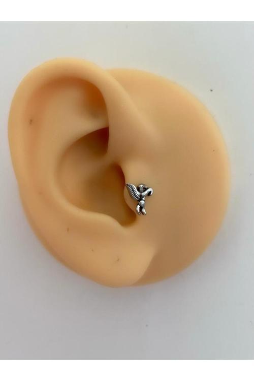 Cerrahi Çelik Gümüş Renk Tragus Helix Kıkırdak Piercingi