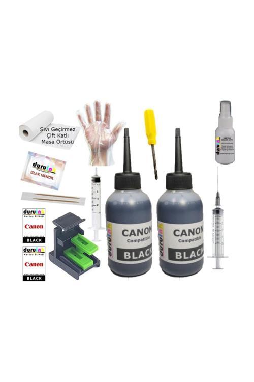 Canon (E404 E414 E464 E474 E484) Siyah Kartuş Mürekkep Dolum Seti Pg 46 2X100 Ml Renk